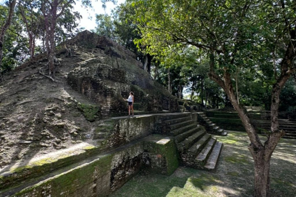 standing on an ancient mayan pyramid in Belize