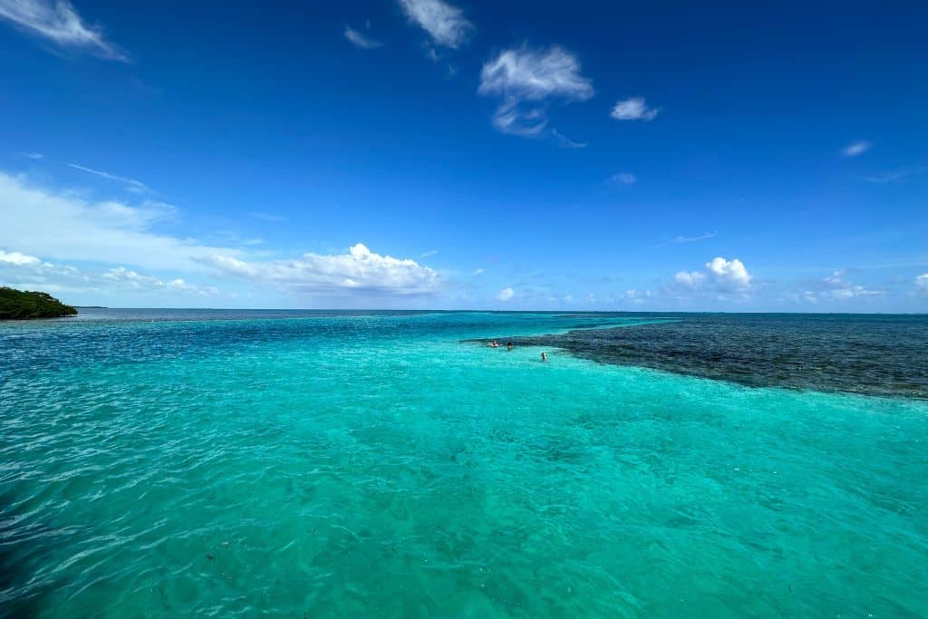 Bright blue sea in Belize