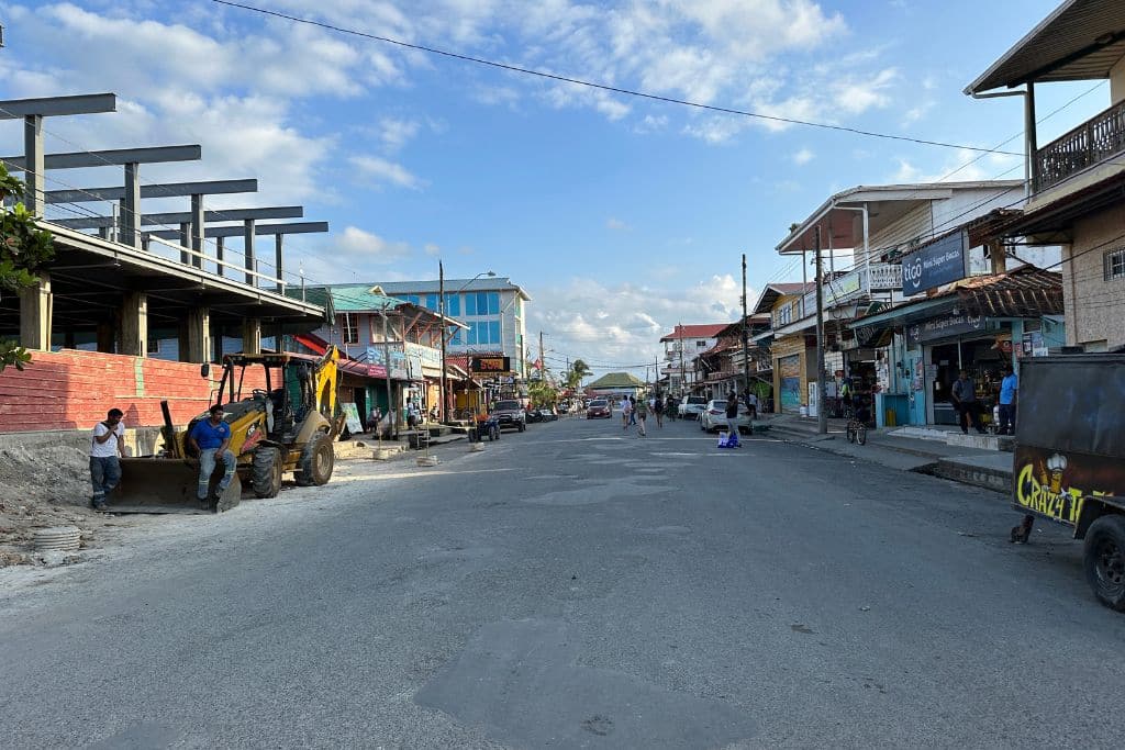 A view of the main street of Colon Island