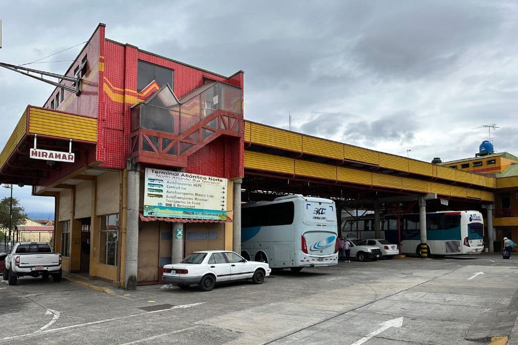 Bus terminal on San Jose that is the start of the jounrye from Puerto Viejo to Bocas del Toro