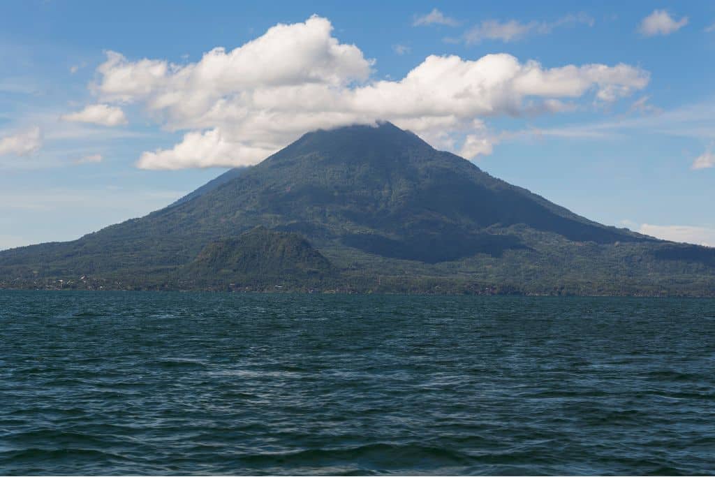 atitlan volcano viewed from below, is one of the more challenging hikes around the lake