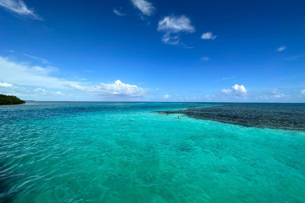 amazing turquoise sea water on Caye Caulker in Belize