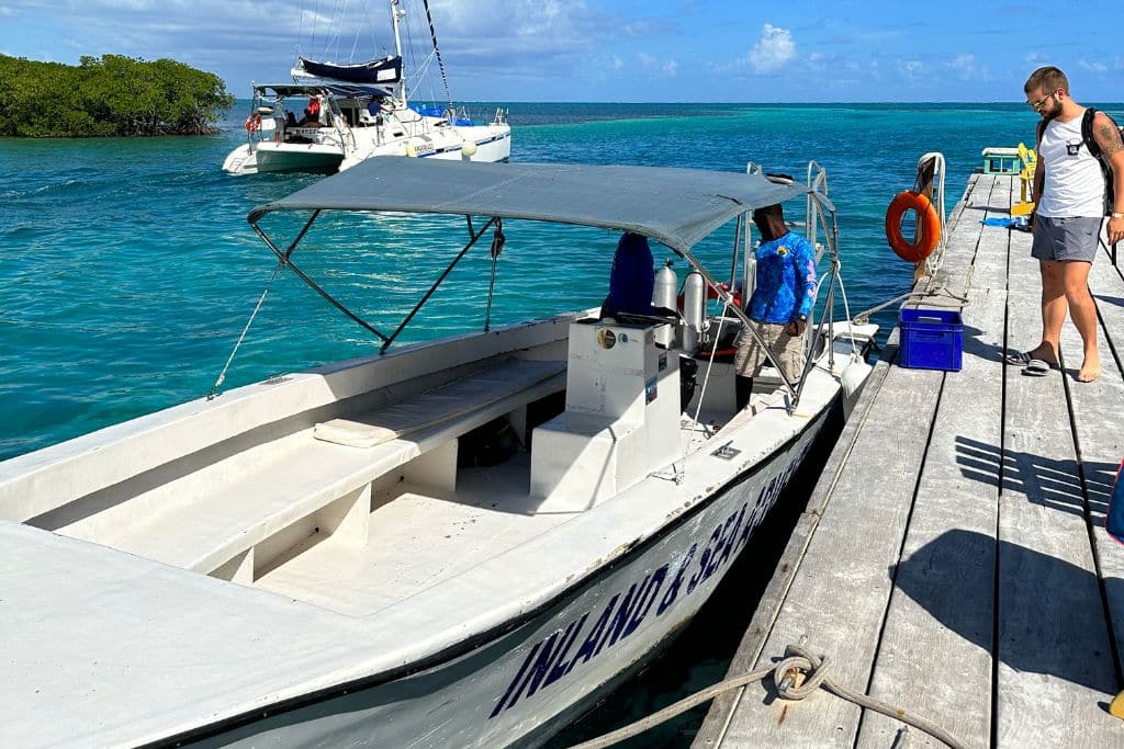 A tour boat that takes you to the Hol Chan Marine Reserve